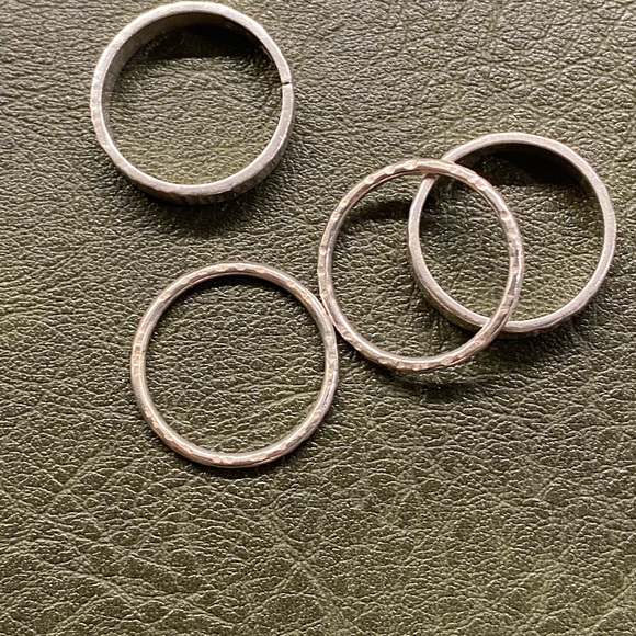 Silver Textured Ring Set - Picture 8 of 16